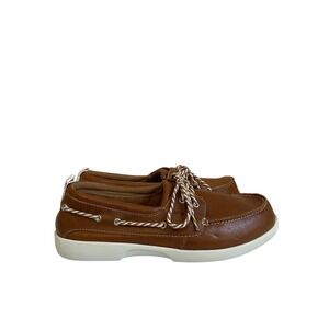 Crocs Harborline NWT Boat Shoes Brown Leather Lace Up Slip On Womens 11 Nautical